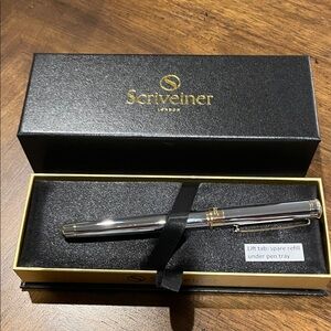 Scriveiner Silver & Gold Ballpoint Pen in Gift Box